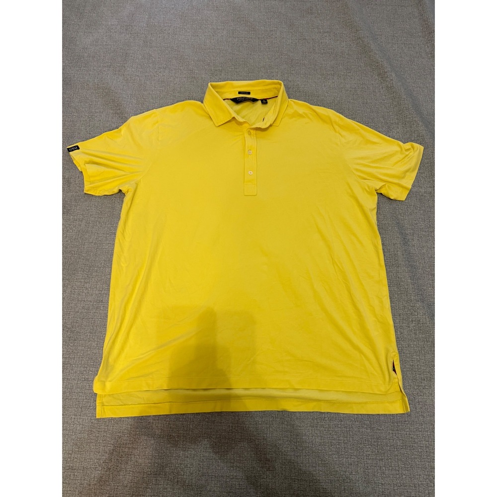 Polo Golf Ralph Lauren Mens XL Yellow Stretch Lisle Short Sleeve Polo Shirt